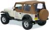 1988-95 Tela ricambio Soft top originale con finestrini trasparenti colore marrone spice denim YJ